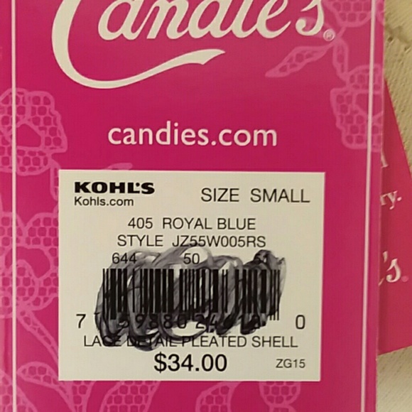 Blue sleeveless top with black lace - Picture 6 of 8